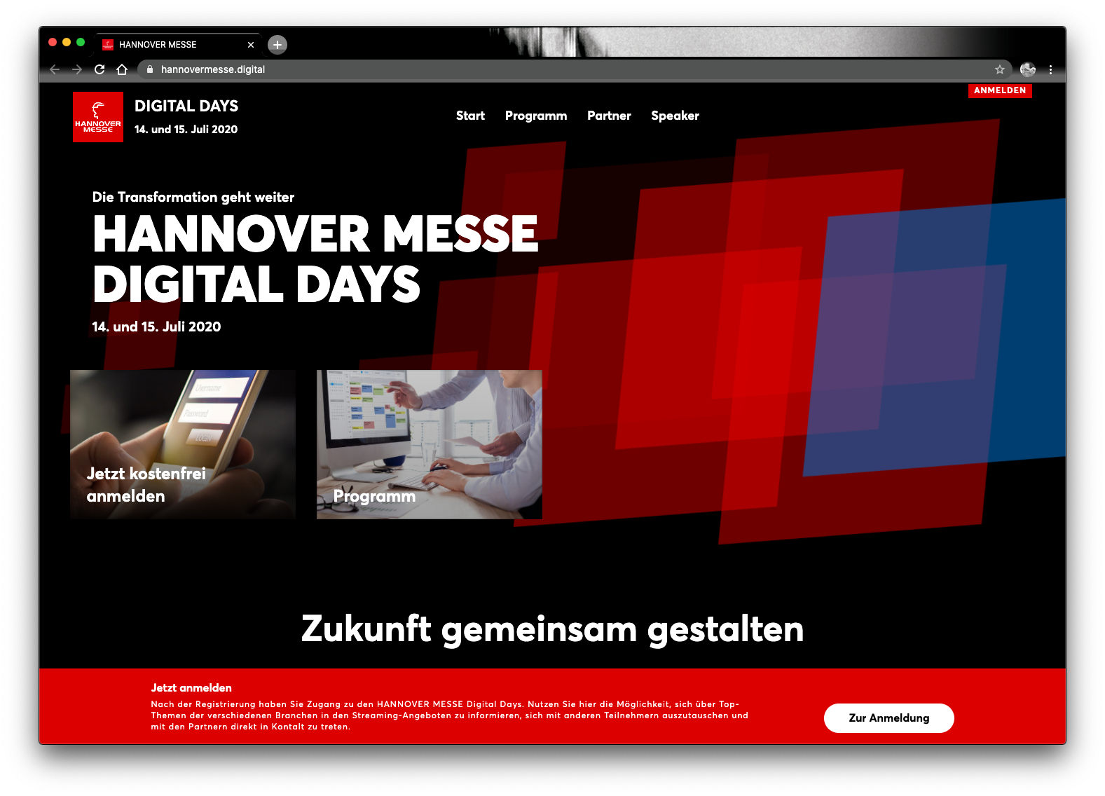 Live Video event Digital konferenz Hannover messe Bildschirmfoto